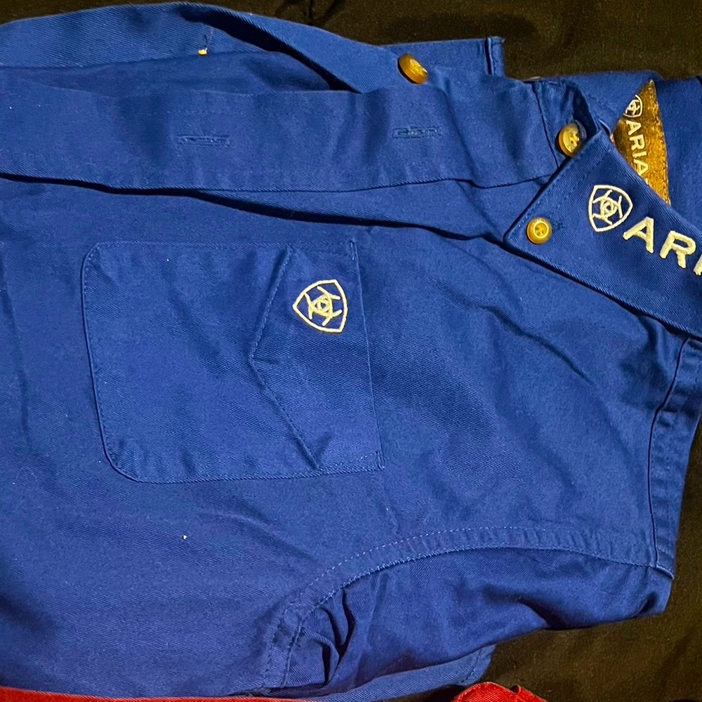 Ariat blue boys long sleeve button up